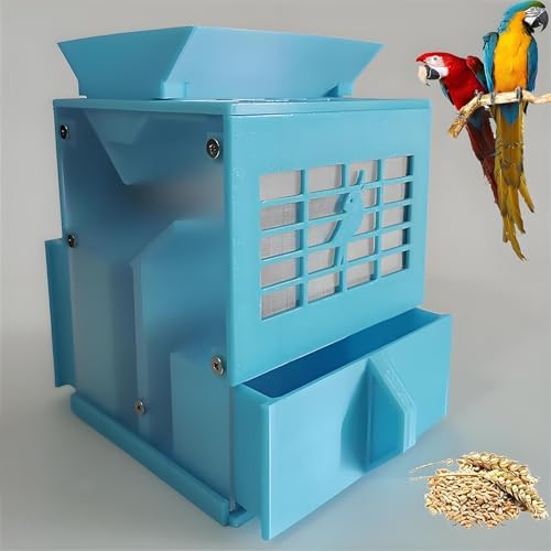 Electric Grain Sheller & Bird Feed Cleaner, Food Grade Safe Material, Double Drawer Design, Efficient Small Hole Air Outlet, Ideal for Home & Farm Use (White)