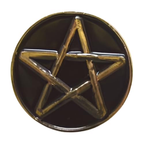 [F NODE] 五芒星 ピンバッジ ブラック 丸型 魔除け 呪符 陰陽道 メンズ レディース おしゃれ 帽子 アクセサリー ファッション