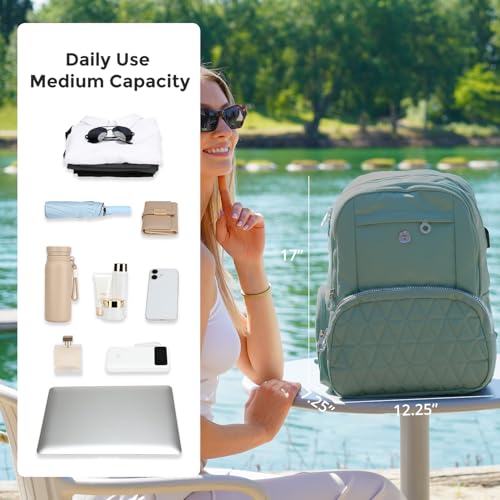 Swissdigital Design Travel Backpack for Women, 15.6 inch Laptop College Grayish Medium Simple Modern Backpacks for School with USB Charging Port for Womens Girls | SD1711-27 — view 3