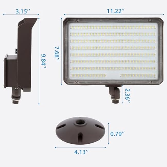 150W LED Flood Light Outdoor Knuckle, Switch Controlled Floodlight with Plate,5000K 22000Lm IP65 Waterproof Outdoor Security Lights for Yard Garden Garage,ETL Listed