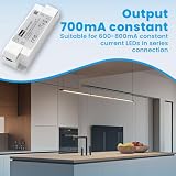 illuburg Transformator LED 700mA prąd stały 11W - 30W bez migotania LED zasilacz zasilania sterownika