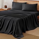 Andency Black Sheets Queen Set 4 Pieces, Super Soft Sheets for Queen Size Bed, Microfiber Queen Sheet Set, Deep Pocket Up to 16', Hotel Luxury Breathable & Cooling Bedding Sheets & Pillowcases