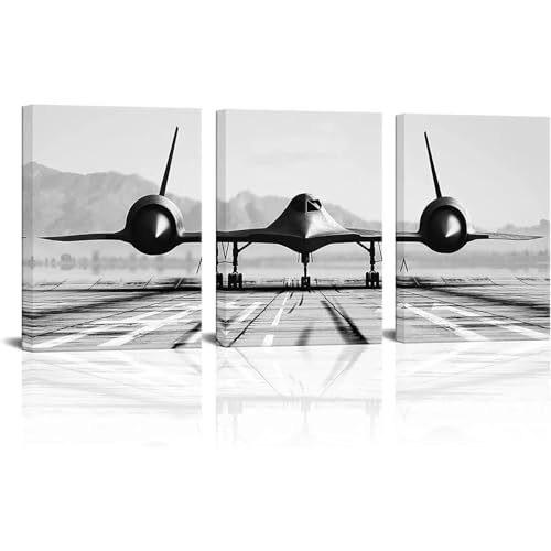 Affiches vintage d'avion TONGYINLI décollez avec 3 posters noir et blanc 40x60cm