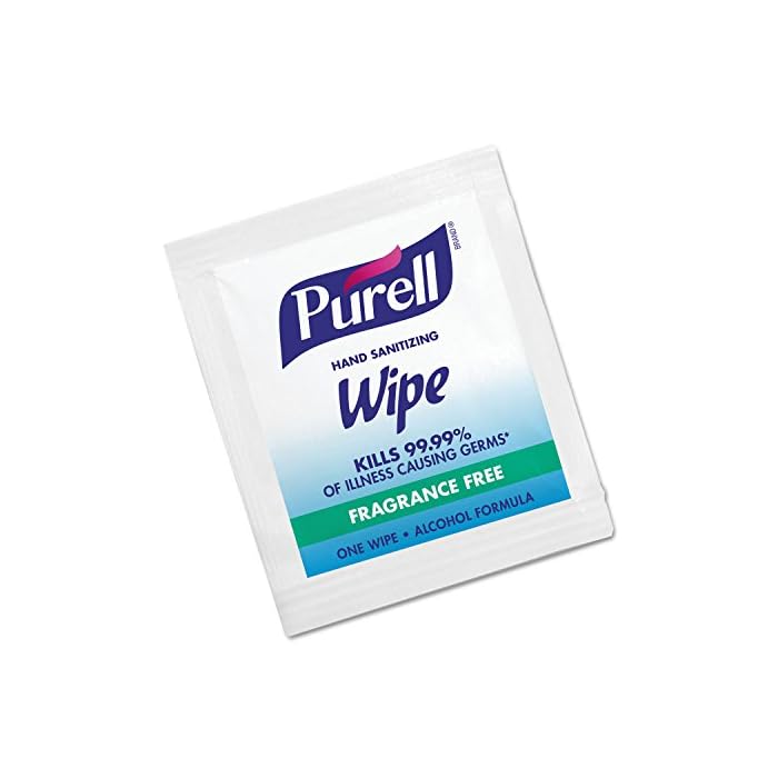 PURELL 902210BX Sanitizing Hand Wipes, 5 x 7, 100/Box