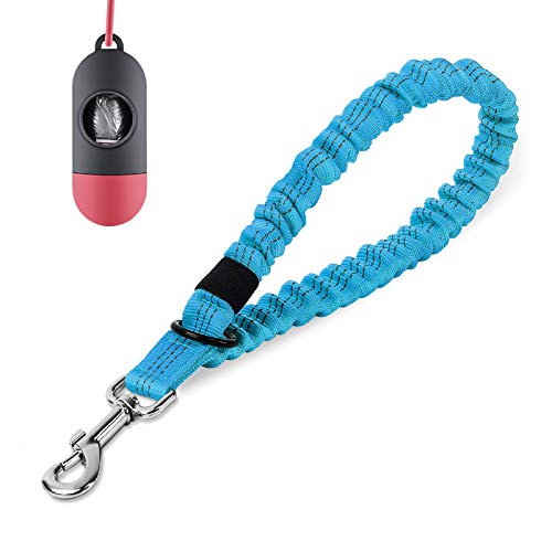 PAWDAY Short Bungee Dog Leash, Training Reflective Tactical Nylon Elastic Dog Lead, Bite Proof Night Walking Running, Strong Sturdy Pet Leash for Large Medium and Small Breed Dogs