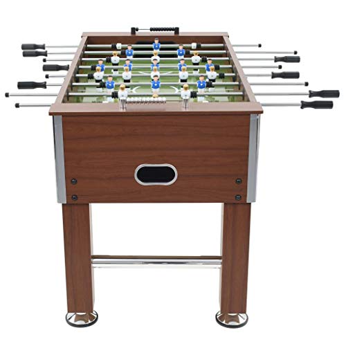 Festnight Kickertisch Spieletisch MDF und Stahl Tischkicker Tischfußball 140 x 74,5 x 87,5 cm Braun – Bild 3