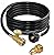 DOZYANT 12 Feet Propane Hose with Gauge,Include Tank Adapter Converts POL 100 lb LP Tank to QCC1 for Gas Grill, Stove and More Propane Appliances