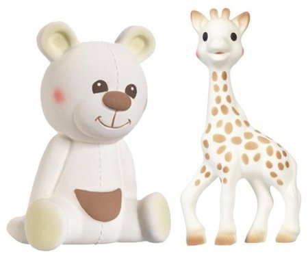 Vulli Sophie The Giraffe & Gabin The Bear Natural Rubber Teether