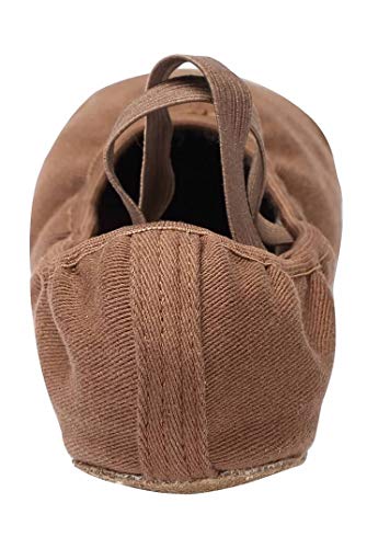 Linodes Ballet Shoes For Women Stretch Canvas Split Sole Dance Shoe For Girls-Coffee-9M #TOP3
