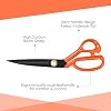 Professional Tailor Scissors Heavy Duty - Multi-Purpose Sewing Fabric Scissors for Leather Cutting Industrial Sharp Shears Home Office Arts, and Crafts (9 Inch) Orange