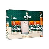 La Sagra - Pack 4 Cervezas de 330 ml de La Sagra Doble Malta - Alc. 6,4 Vol. - Pack de 4 botellas de 33cl + Vaso 1/2 pinta - Total: 1320 ml