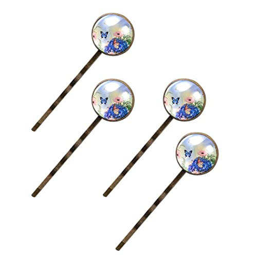 Barrettes à cheveux femme motif papillon floral avec pince latérale décorative lot de 4