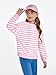 Haloumoning Girls Striped Crewneck Sweatshirt Kids Long Sleeve Oversized Fashion Pullover Tops Fall Clothes 5-14 Years Pink