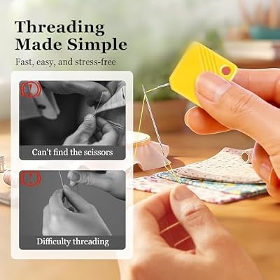 Automatic Needle Threaders for Hand Sewing, Square Needle Threading Helper for Sewing Machine, Fits All Needle Sizes, Easy Selfthread Needle Threaders Tool, Sewing Supplies (5Pcs)