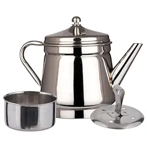 Stainless Steel Coffee Percolater Kettle Filter Drip Coffee Maker | Traditional brewing method South Indian Coffee decoctor | Makes a strong coffee