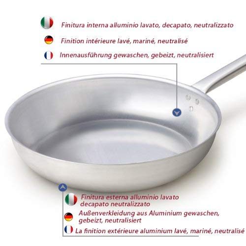 Padella saltapasta in alluminio uso professionale da cucina ristorante, 36 cm