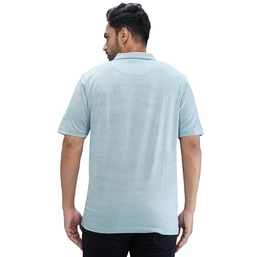 Image of Colorplus Men's Comfort Fit Solid Pattern Pure Cotton Plain Collar Half Sleeve Casual T-Shirt