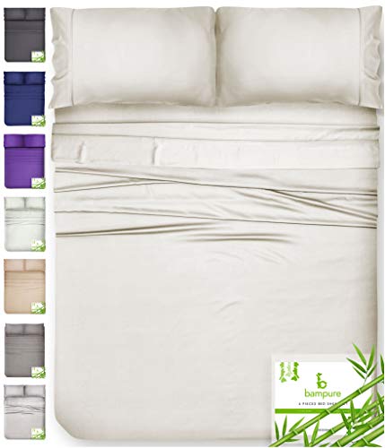 BAMPURE 100% Organic Bamboo Sheets - Bamboo Bed Sheets Organic Sheets Deep Pocket