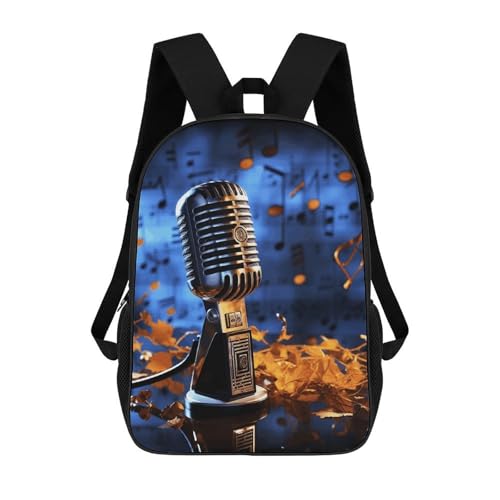 Backpack Microphone with Music Notes Backpack for Laptop And Travel - Lightweight Bagpack for IPad, Books, Clothes