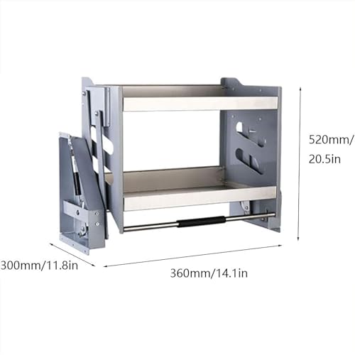 Estante de cocina extraíble de pared de 2 niveles y cesta de elevación para condimentos 3