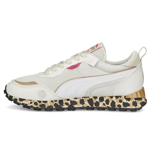 PUMA Womens Rider Fv Leopard Animal Lace Up Sneakers Shoes Casual - Off White - Size 7 M3