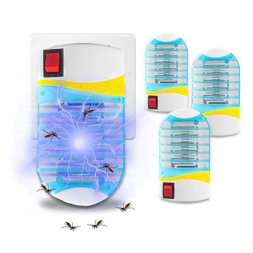 RosyFate 4 Piezas Mata Mosquitos Electrico, Antimosquitos Electrico, Antimosquitos, Lampara Antimosquitos, Repelente Mosquitos, Trampa Mosquitos, para Interior Comedor, Cocina, Dormitorio