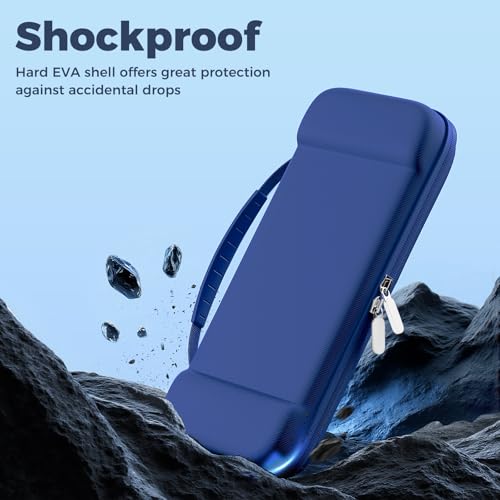 ProCase Carrying Case for Nintendo Switch 2 (2025) with 24 Game Card Slots, Hard Portable Travel Case Storage Bag Protective Pouch for 2025 Switch 2 Console and Accessories (Navy (Large Size, Fit AC Adapter), for Nintendo Switch 2 (2025 Release)) by ProCase - Image 7