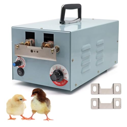 LIKARVA Automatic Chicken Debeaking Machine 110V Electric Automatic Chick Debeaker Debeaking Tools Cutting Beak Equipment Poultry Beaks Cutter Machine Chicken Beak Removing Machine with 2 Blades 250W