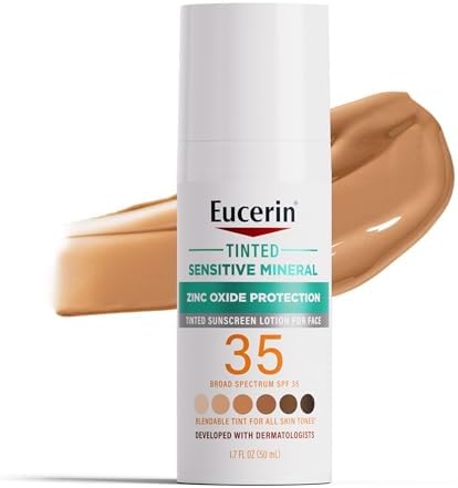Eucerin Tinted Sensitive Mineral Face Sunscreen Lotion, SPF 35, 1.7 FL OZ