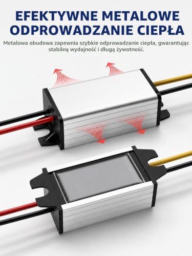 Uadme Konwerter Obniżający, Przetwornik Napięcia o Wysokiej Wydajności, Regulator Napięcia 12 V/24 V do 5 V 5 A, Przetwornice DC-DC do Samochodów Ciężarowych, Wydajność Konwersji do 96%