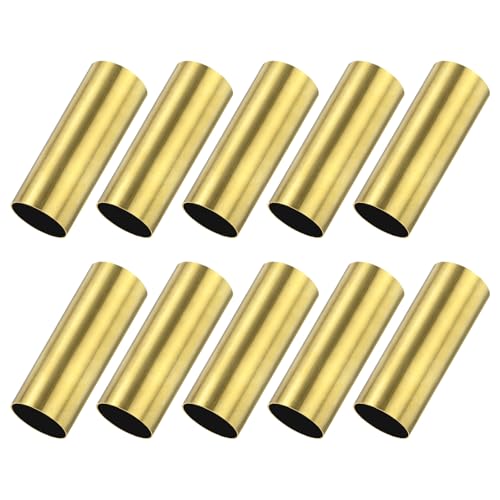 M METERXITY 10-Pack 20mm Brass Round Tube, 7mm OD 0.2mm Wall Thickness Short Brass Seamless Tubing for DIY Crafting/Decorating, Small Metal Straight Pipe [0.28x0.008x0.79IN]
