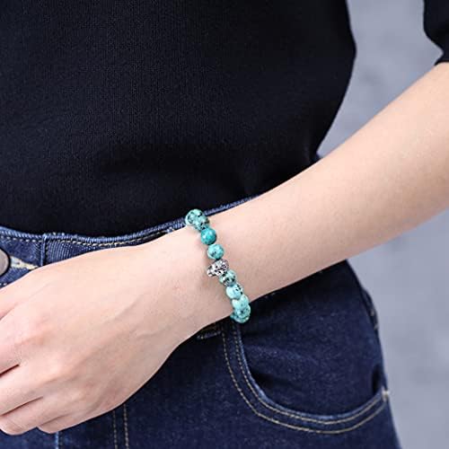 coai Semi Precious Gemstone Skull Bracelet for Men Women