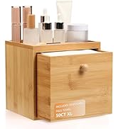 Disposable Face Towel with Bamboo Drawer Storage Box - Face Towelettes Disposable XL, Facial Towe...