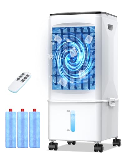 Portable Air Conditioners, [9.5L Reservoir] Evaporative Cooling Fans that Blow Cold Air, Quiet...
