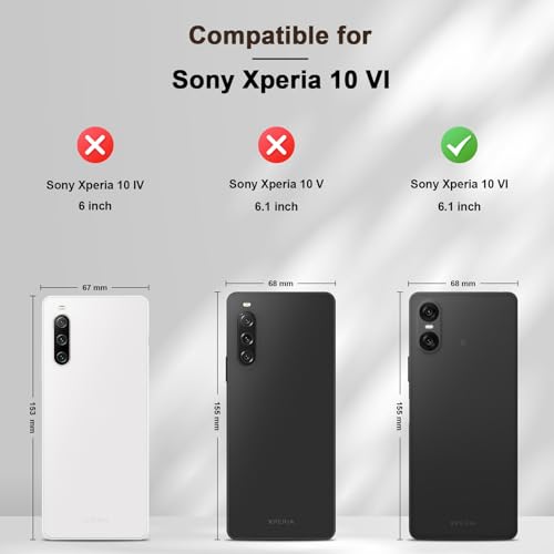Image of Jasonyu Cover for Sony Xperia 10 VI Flip PU Leather Case, Wallet Cover, Stand Function, Magnetic Card, TPU Bumper Case (Brown)