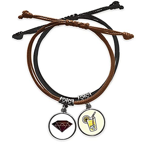 Bracelet corde rouge et cuir Jus de Citron pour un style tendance au quotidien