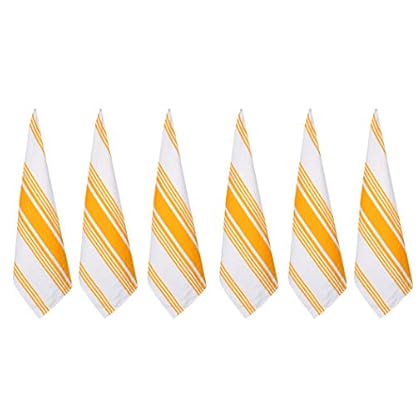 Urban Villa Trendy Stripes Küchentücher, Geschirrtücher aus 100% Baumwolle, (Größe: 51X76 CMS) Gelb/Weiß… – Bild 3