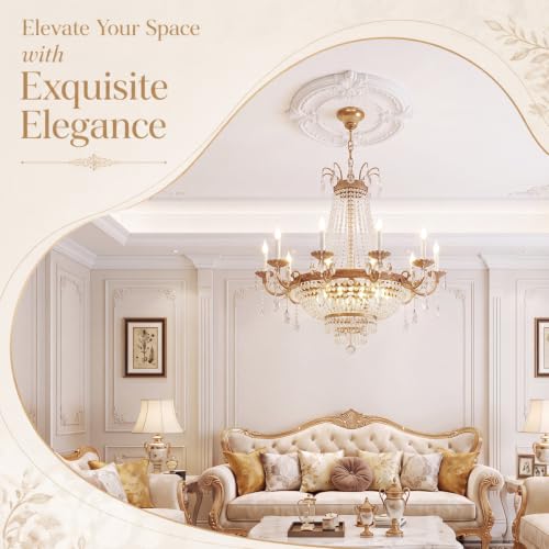 Image of 2pcs Ceiling Medallion for Light Fixtures Chandeliers,White,Delicate | Molded PU Ceiling Decor, Lightweight Decorative Trim, for Ceiling Fan, Chandelier and Indoor Lighting Fixture Home Renovation