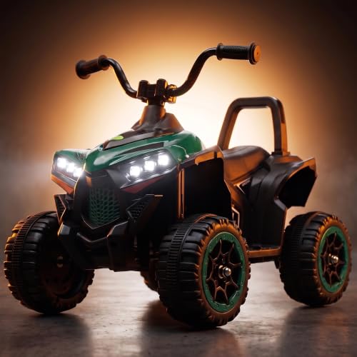 Image of Baybee Monstro Baby Electric Bike for Kids | Rechargeable Balance Bikes with LED Lights, USB, Music & Backrest | Beach ATV Dirt Bikes | 6V Battery Operated Kids Bike for 2-5 Years Boys Girls (Green)