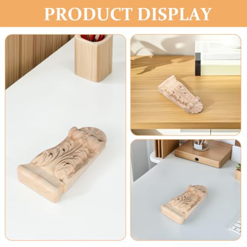 Ménsulas de Madera Tallada Estilo Europeo Pack de 2 para Muebles 7
