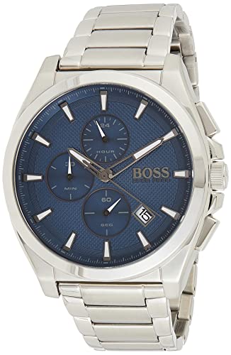 BOSS Montre Chronographe à Quartz pour Homme avec Bracelet en Acier Inoxydable Argenté - 1513884