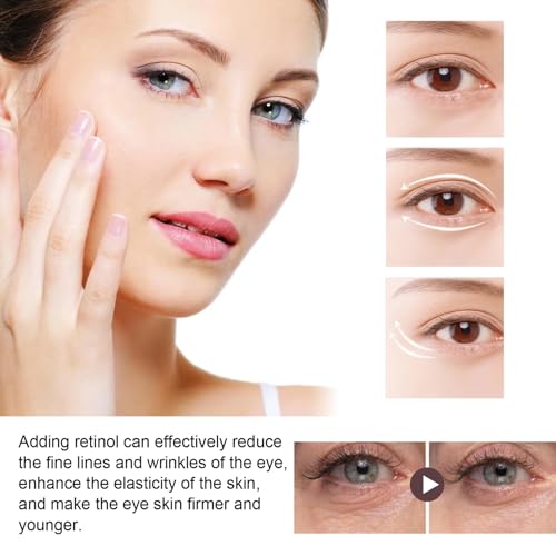 Retinol Eye Cream, Eye Cream for Dark Circles Puffy Eyes, Anti Wrinkle Eye Cream, Firming Eye Cream Against Wrinkles with Retinol and Hyaluronic Acid, Eye Cream Anti Aging for All Skin Types - Image 4