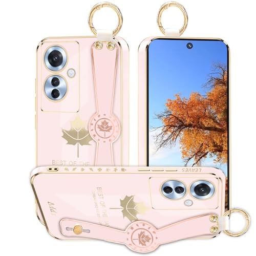 Coque Oppo Reno 11F 5G en silicone antichoc avec sangle et support