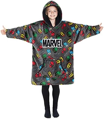 Marvel Hoodies for Boys, Fleece Oversized Blanket Hoodie Avengers Gifts for Boys