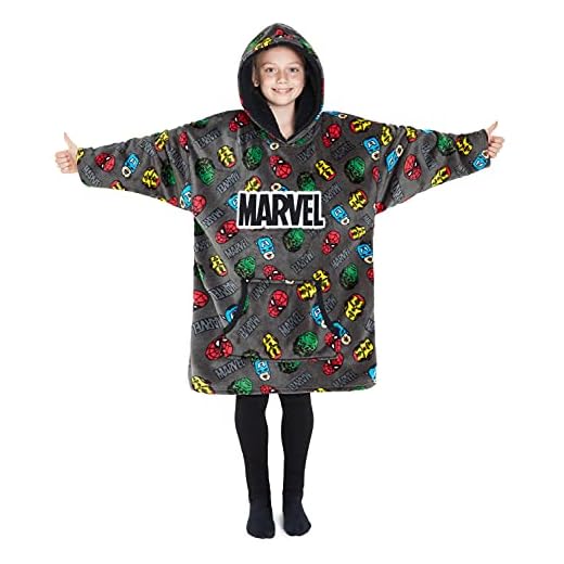 Marvel Sudadera Niño Avengers - Sudadera Manta para Niños(Gris)