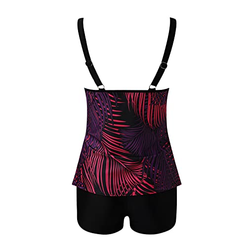 Tanquíni feminino 2024 de duas peças, controle de barriga, rodado, regata com shorts, Ofertas relâmp