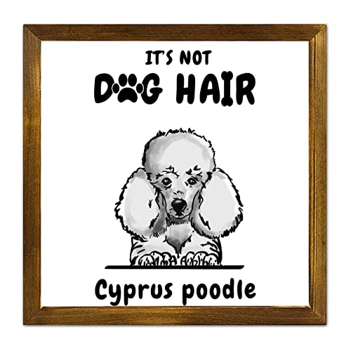 Panneau en bois de caniche Chypre encadré 30x30 cm pour décoration de style rustique