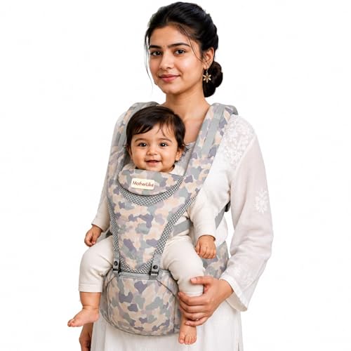 Image of Baby Carrier for 0 to 3 Year Baby | Ergonomic Kangaroo Bag with Detachable Soft Hip Seat | Baby Carrying Bag for Newborn & Toddler | 6-in-1 Baby Carrier with Pockets & Back Support (Camouflage, CMF45)