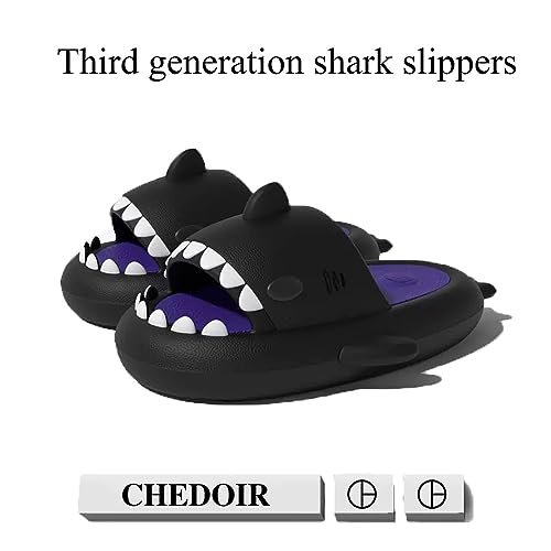 Zureto Two Color Shark Slides Shark Slides Bicolor Novelty Cloud Shark Slippers Anti-Slip Quick Drying Shark Sliders2
