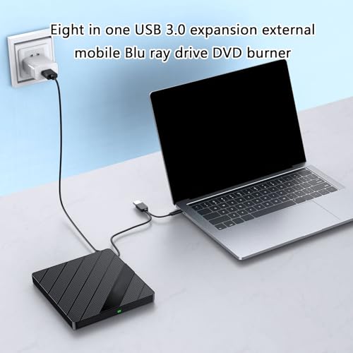 Unidad externa rápida CDDVD USB 3.0 con ranuras para tarjetas y puerto tipo C miniatura 2